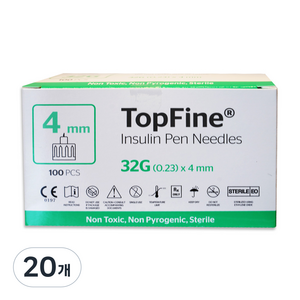 메덱셀 TopFine 인슐린 펜니들 32G 4mm, 20개