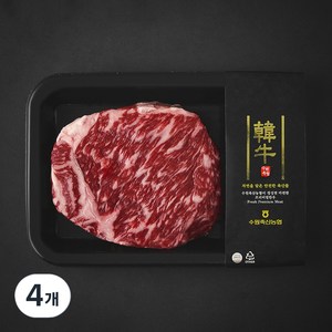 농협 수원 한우 냉장 1++등급 숙성등심 스테이크용, 200g, 4개
