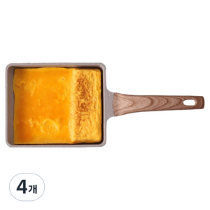 쿠킨 키친플라워 인덕션 쿠킨 모닝와이드 사각계란팬, 19cm, 4개
