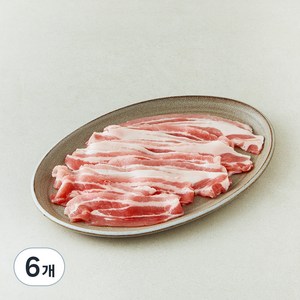 파머스팩 한돈 뼈없는 얇은삼겹살 구이용 무연골 (냉장), 600g, 6개