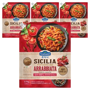 폰타나 시칠리아 페페론치노 아라비아따 파스타 토마토소스, 1.5kg, 4개
