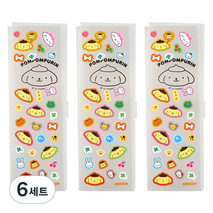 산리오 튜닝 필통 3p + 스티커 3p 세트, 폼폼푸린, 6세트