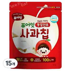 퓨어잇 동결건조 사과칩, 12g, 15개