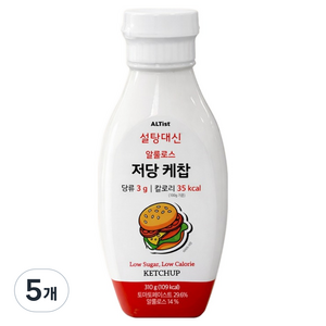 설탕대신 알룰로스 저당 케첩, 5개, 310g