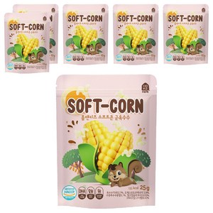 홈앤키즈 소프트콘 과자, 6개, 군옥수수맛, 25g