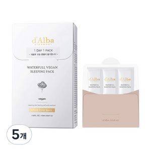 [비건뷰티] 달바 워터풀 슬리핑팩 4ml x 12p + 키트 4ml x 3p, 5개, 48ml
