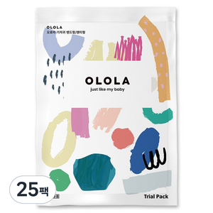 OLOLA 스킨핏 밴드형 체험팩 샘플 낮밤 아기기저귀, 소형(S), 50매