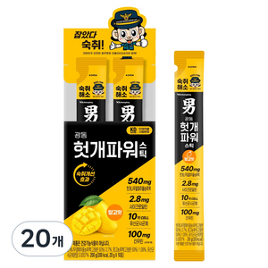 광동제약 헛개파워 스틱 망고맛 10p, 200g, 20개