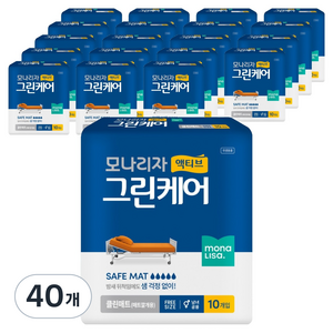 모나리자 액티브 그린케어 성인기저귀 클린매트, 10매입, 40개