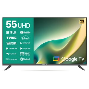 와이드뷰 4K UHD 구글5 스마트 TV, 139cm(55인치), WGE55UT1, 무타공 벽걸이형(추가비용발생), 방문설치