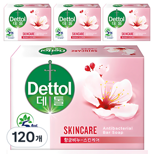 데톨 스킨케어 향균비누, 100g, 120개입
