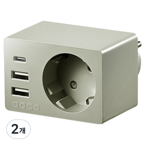 보코 미니원36 USB C타입 초고속 충전 PD36W 멀티탭 1구 BC-A116U36, 2개, 스톰그레이, 73mm