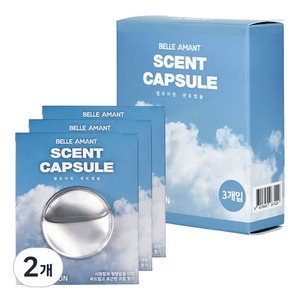 벨르아망 센트캡슐 차량용 방향제 리필키트 4ml 3개입, 2세트, 프레쉬 코튼