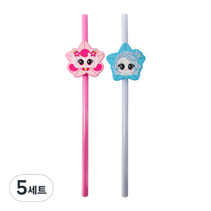 르번 슈팅스타 캐치티니핑 피규어 빨대 하츄핑 + 빛나핑 세트, 5세트, 2개입