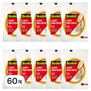스카치 다용도 테이프 550 리필 12mm x 20m, 투명, 60개