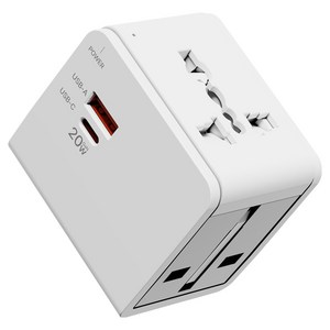 누아트 Gan PD 20W 고속충전 해외 여행용 멀티 어댑터 2포트 C타입 + USB 포트 화이트, 1개