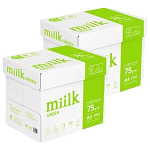 miilk 그린 복사용지 75g, A4, 5000개