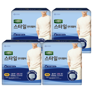 디펜드 남성용 스타일 언더웨어 파워 성인기저귀, 중형, 9개입, 4개