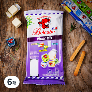 래핑카우 벨큐브 피크닉 믹스, 5.2g, 24개입, 6개