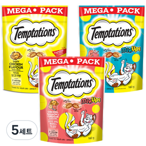 템테이션 믹스업 2종 + 클래식 1종 고양이 간식 세트, 혼합맛(믹스업/맛있는 닭고기맛), 160g, 5세트