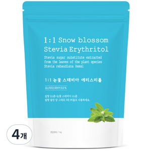 자연지애 눈꽃 스테비아 에리스리톨, 1kg, 4개
