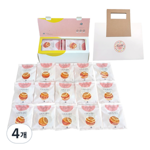 디톡톡 워터 오레라 건조과일 차 + 크라프트 손잡이 쇼핑백, 6g, 15개입, 4개
