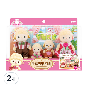 콩지래빗 구르미양 가족 봉제인형 패키지, 130mm, 혼합 색상, 2개