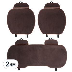 지엠지모터스 후리스 겨울방석 차량용시트 풀셋트 3p, 브라운, 2세트
