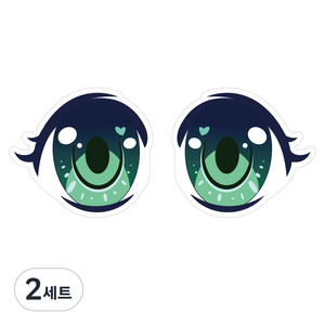 뭉키데코 안전거리유지 반사스티커 대형 순정만화001, 혼합색상, 2세트