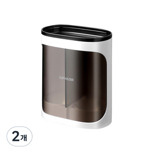 구디푸디 심플 종이컵 디스펜서 홀더 2구, 화이트, 2개
