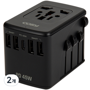 코시 45W PD 고속충전 여행용 아답터 TA3464UP, 2개