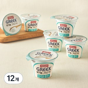 후디스 유기농 그릭요거트 달지않은 플레인, 80g, 12개
