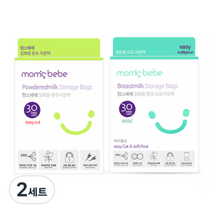 맘스베베 일회용 분유 저장팩 30p + 베이직 모유 저장팩 180ml 30p, 60매, 2세트
