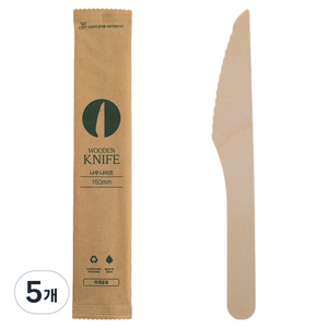 요리를그리다 우드 나이프 개별포장 160mm, 25개입, 5개