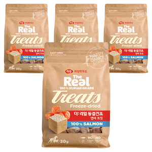 하림펫푸드더리얼 동결건조 트릿, 연어, 30g, 4개