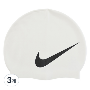 나이키스윔 빅 스우시 실리콘 캡 NESS8163-100, WHITE, 3개