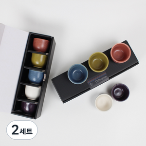 달소금 기획 오색 소주잔 5p 세트, 혼합색상, 2세트