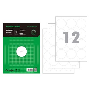 폼텍 분류표기용 라벨 LS-3640, 12칸, 300개