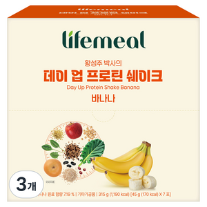 이롬 황성주 박사의 데이 업 프로틴 쉐이크 바나나 7p, 315g, 3개