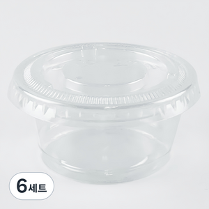 소스용기 + 뚜껑 세트 소 6.2 x 3 cm, 50개, 6세트