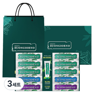 덴티본조르노 치약 구취 100g x 6p + 잇몸 100g x 2p + 치석 100g x 2p 선물세트 + 쇼핑백, 3세트