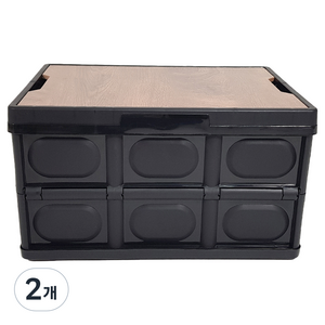 우드상판 폴딩박스 55L, 블랙, 2개