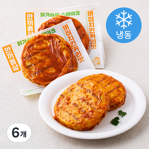 한끼통살 닭가슴살 스테이크 버터치킨커리맛 (냉동), 100g, 5개입, 6개