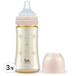 토비앤몰리 돗람이 PPSU 젖병 싱글팩, 핑크, 280ml, 3개