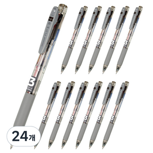 모나미 플립3 볼펜 0.5mm, 스모키 그레이, 24개