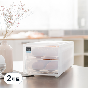 창신리빙 냉장고 서랍 에그트레이 B형, 투명, 2세트