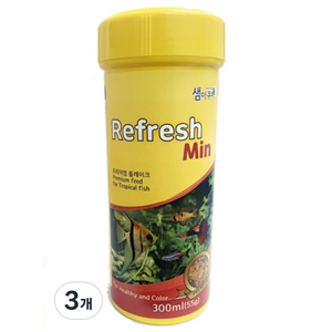 샘아쿠아 리프레쉬 민 열대어 사료, 300ml, 3개