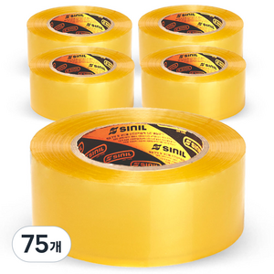 신일테이프 박스 테이프 48mm x 100m, 투명, 75개
