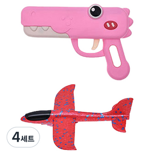 피앤비유니티 공룡 에어 글라이더건 세트 05 일반공룡건 비행기 레드, 4세트