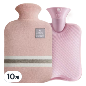 온코픽 물병모양 대용량 온수 찜질팩 라이트핑크B 2000ml, 10개